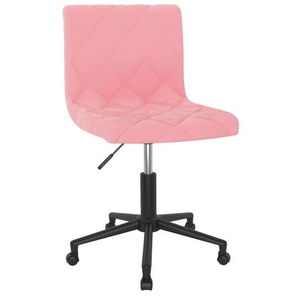 vidaXL Eetkamerstoelen draaibaar 2 st fluweel roze