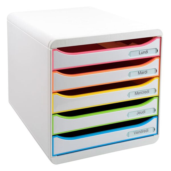 Exacompta Bureauladeblok Big-Box Plus Black Office met 5 lades wit