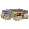 vidaXL 8-delige Loungeset met kussens poly rattan beige