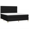 vidaXL Boxspring met matras en LED stof zwart 160x200 cm