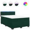 vidaXL Boxspring met matras fluweel donkergroen 140x200 cm