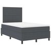 vidaXL LED Box Spring Bed Donkergrijs en Wit 120 x 200 cm Katoen Stof