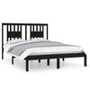 vidaXL Bedframe massief hout zwart 120x190 cm
