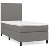 vidaXL Boxspring met matras stof donkergrijs 80x200 cm