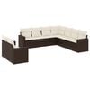 vidaXL 9-delige Loungeset met kussens poly rattan bruin