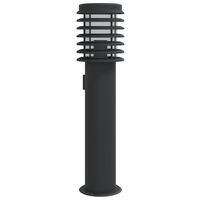 vidaXL Buitenvloerlamp met stopcontact 60 cm roestvrijstaal zwart