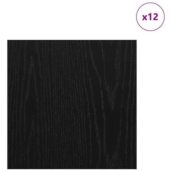 vidaXL Decorpanelen 12 pcs Zwart Eiken 30 x 30 x 0,27 cm Bewerkt hout
