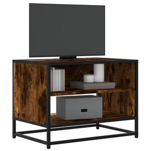 vidaXL Tv-meubel 61x40x46 cm bewerkt hout metaal gerookt eikenkleurig