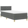 vidaXL LED Box Spring Bed met hoofdeinde Donkergrijs 90 x 200 cm Stof