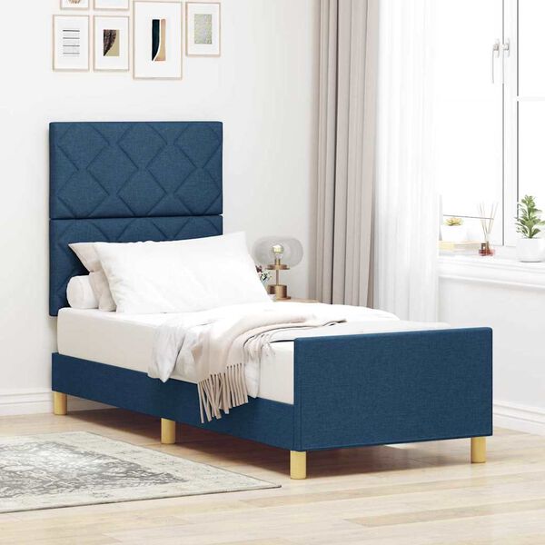vidaXL Bedframe met hoofdeinde Blauw 80 x 200 cm Stof