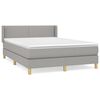 vidaXL Boxspring met matras stof lichtgrijs 140x190 cm