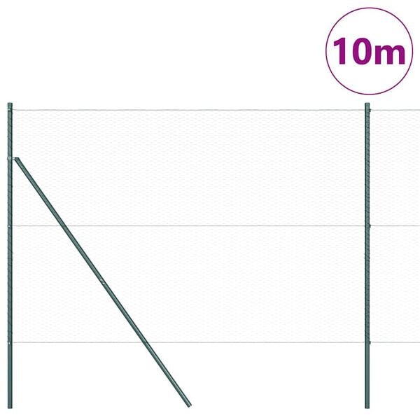 vidaXL Hecke met palen Groen 1.6 x 10 m PVC-gecoat staal