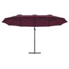 vidaXL Parasol Bordeaux Rood 372 x 198 x 243 cm Polyester en Aluminium