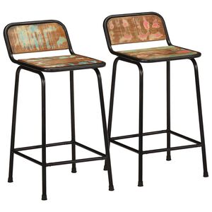 vidaXL Barkrukken 2 st 46x35,5x80 cm massief gerecycled hout