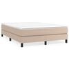 vidaXL Boxspring met matras kunstleer cappuccinokleurig 140x190 cm