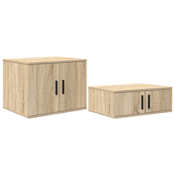 vidaXL Opbergkast 2 pcs Sonoma Eiken 127 x 41 x 40 cm Bewerkt hout