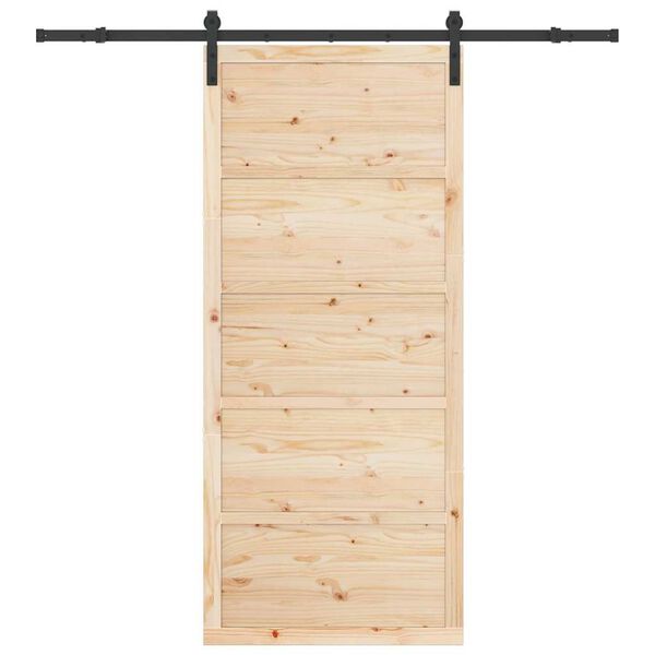 vidaXL Schuifdeur Bruin 80 x 208 cm Massief grenenhout