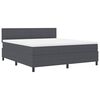 vidaXL Boxspringbed Donkergrijs en Wit 180 x 200 cm Katoen Stof