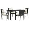 vidaXL Tuin eettafelset 5 st Zwart poly rattan