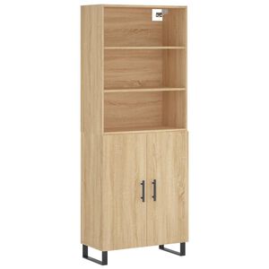 vidaXL Hoge kast 69,5x34x180 cm bewerkt hout sonoma eikenkleurig