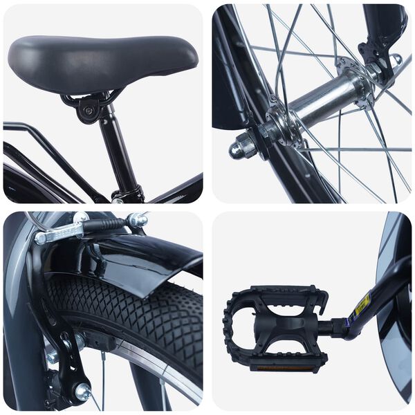 vidaXL Kinderfiets 20 Inch voor 6-11 jaar oud Zwart