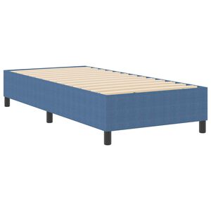 vidaXL Boxspring bed Blauw 90 x 200 cm Katoenen stof