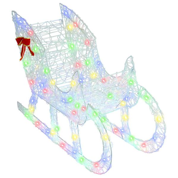 vidaXL Rendier trek slede kleurrijk 70 x 26 x 128.5 cm Acryl