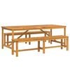 vidaXL Tuin eettafelset 3 st Bruin 200 x 90 x 74 cm Massief Acaciahout