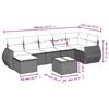 vidaXL 8-delige Loungeset met kussens poly rattan grijs