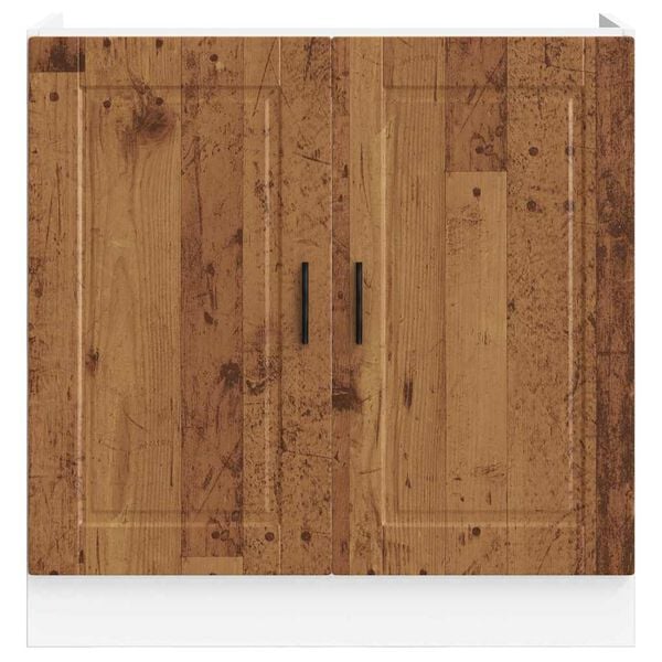 vidaXL Spoelbakonderkast Porto 80x46x81,5 cm bewerkt hout oud hout