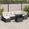 vidaXL Tuin Sofa Set met kussen met opslag 8 pcs Zwart en Cr&egrave;me