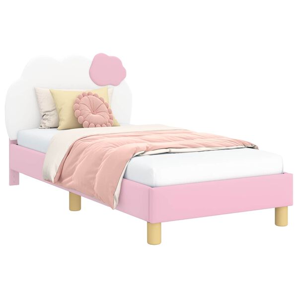 vidaXL Bedframe voor kinderen met hoofdbord Roze 80 x 160 cm PU