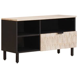 vidaXL TV-kast Witte Was Afwerking 80 x 33 x 46 cm Massief Mango Hout