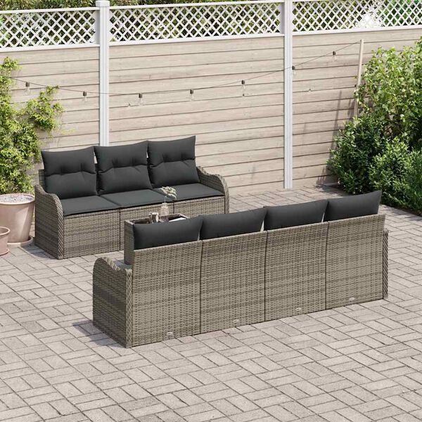 vidaXL Tuin Sofa Set Grijs 55 x 55 x 37 cm poly rattan