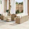 vidaXL Tuinbankenset 8 pcs Beige poly rattan