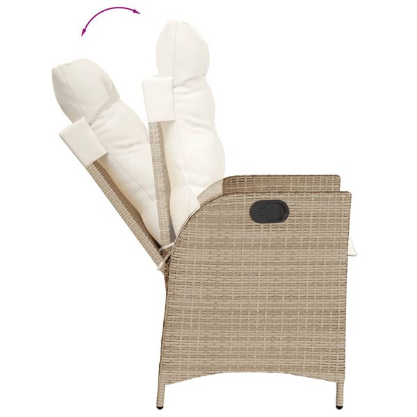 vidaXL 7-delige Tuinset met kussens poly rattan beige