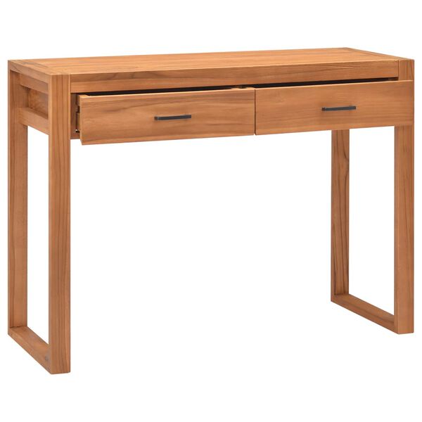 vidaXL Bureau met 2 lades 100x40x75 cm teakhout