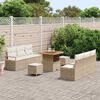 vidaXL Tuin Sofa Set met opslag 9 pcs Beige Poly riet