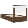 vidaXL Opslag bed met hoofdeinde Bruin Eiken 90 x 190 cm Bewerkt hout