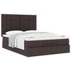 vidaXL Ottoman bed met matras 140x200cm stof donkerbruin