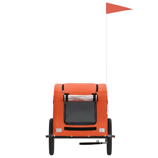vidaXL Hondenfietstrailer oxford stof en ijzer oranje