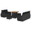 vidaXL Tuinbankenset 8 st Zwart poly rattan
