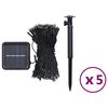 vidaXL 5 st Lichtslinger met 200 LED's solar binnen/buiten koudwit