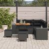 vidaXL Tuin Sofa Set met kussen met opslag met kussen 8 pcs Zwart
