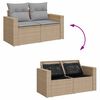 vidaXL Tuinbankenset met kussen 9 pcs Beige en Licht Grijs poly rattan