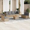 vidaXL 9-delige Loungeset met kussens poly rattan gemengd beige