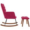 vidaXL Schommelstoel met krukje fluweel wijnrood