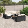 vidaXL 11-delige Loungeset met kussens poly rattan zwart