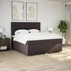 vidaXL Boxspring met matras stof donkerbruin 180x200 cm