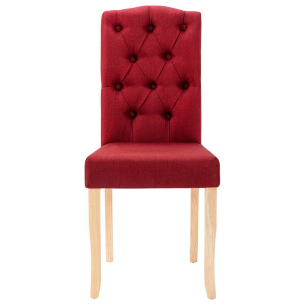 vidaXL Eetkamerstoelen 6 st stof wijnrood